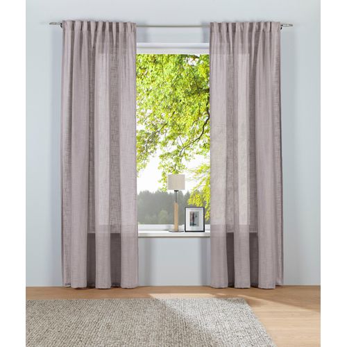6941446620558 - Gardine LEGER HOME BY LENA GERCKE Marusha Gardinen Gr 145 cm Multifunktionsband 140 cm grau Esszimmergardinen halbtransparent Leinenoptik gewebt verschiedene Größen