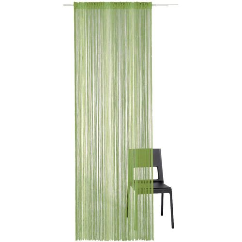 4005385148589 - Fadenvorhang WECKBRODT Rebecca Gardinen Gr 245 cm Multifunktionsband 98 cm grün (grün uni) Badezimmergardinen Fadengardine Gardine Insektenschutz transparent kürzbar