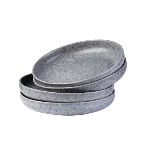 9001794973977 - Gipfelstück Suppenteller-Set Steinzeug MoosNStein (Farbe Grau)