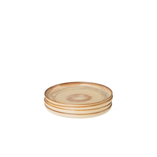 9001794894579 - Speiseteller GIPFELSTÜCK Nebelwald Gr 28 cm beige Scandi-Style glänzende Reaktivglasur jedes Stück ein Unikat