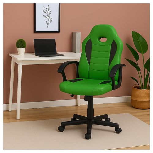 4255701914224 - Schreibtischstuhl Junior höhenverstellbar ergonomischer Drehstuhl Grün