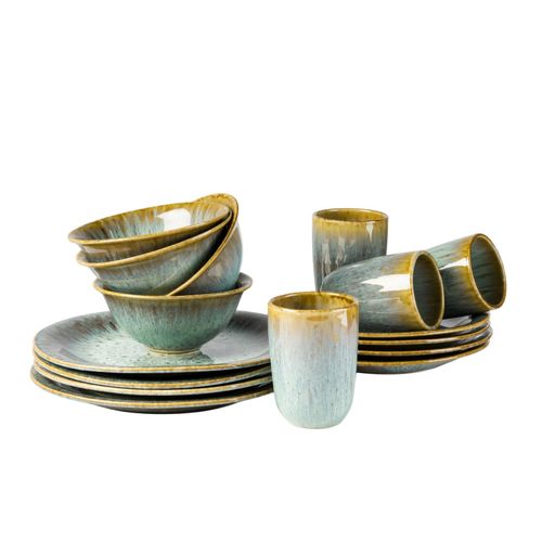 9001794974929 - Kombiservice GIPFELSTÜCK Flussufer Geschirr-Sets Gr 16 tlg bunt (blau grün braun) Geschirr-Sets für 4 Personen Reaktivglasur außergewöhnlicher visueller Farbverlauf 9001794974929 - Kombiservice GIPFELSTÜCK Flussufer Geschirr-Sets Gr 16 tlg bunt (blau grün braun) Geschirr-Sets für 4 Personen Reaktivglasur außergewöhnlicher visueller Farbverlauf