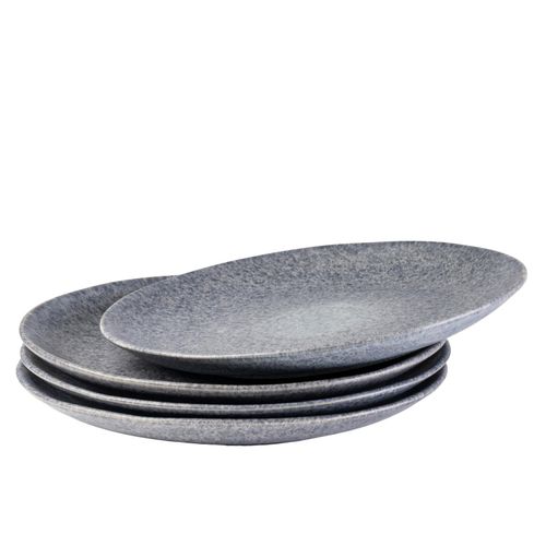 9001794973953 - Gipfelstück Speisteller-Set Steinzeug MoosNStein (Farbe Grau)