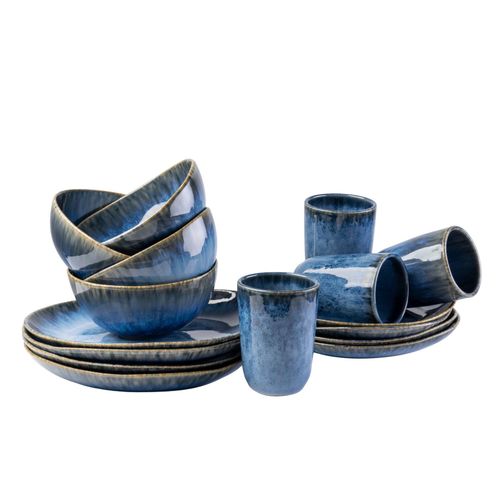 9001794959667 - Kombiservice GIPFELSTÜCK Geschirr-Set Service Wilde Schlucht Geschirr-Sets Gr 16 tlg blau Geschirr-Sets für 4 Personen Scandi-Style jedes Stück ein Unikat 16 Teile 9001794959667 - Kombiservice GIPFELSTÜCK Geschirr-Set Service Wilde Schlucht Geschirr-Sets Gr 16 tlg blau Geschirr-Sets für 4 Personen Scandi-Style jedes Stück ein Unikat 16 Teile