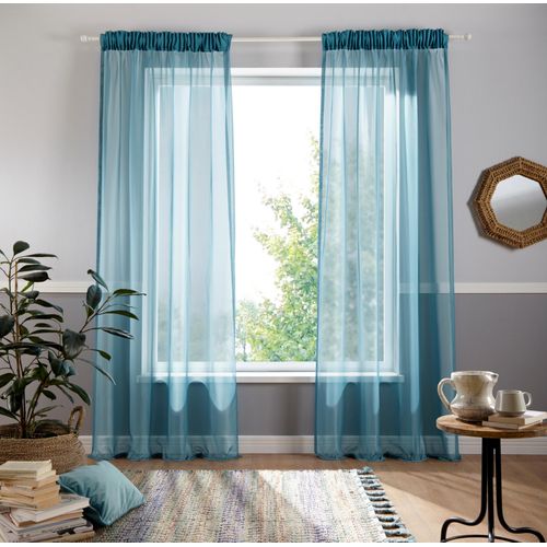 6930325423311 - Gardine MY HOME Ari Gr 2 blau (petrol) B140cm H175cm Voile Polyester Gardinen Bestseller mit 45-Sterne-Bewertung