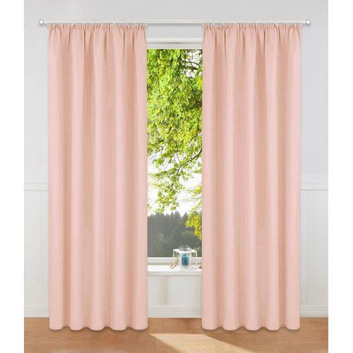 6941446626451 - Vorhang MY HOME Raja Gardinen mit Kräuselband Vorhänge Wohnzimmer Gr 1 rosa (rosé) B140cm H145cm Polyester Recyceltes Material Gardinen 2er-Set Bestseller einfarbig modern pflegeleicht Mikrofaser