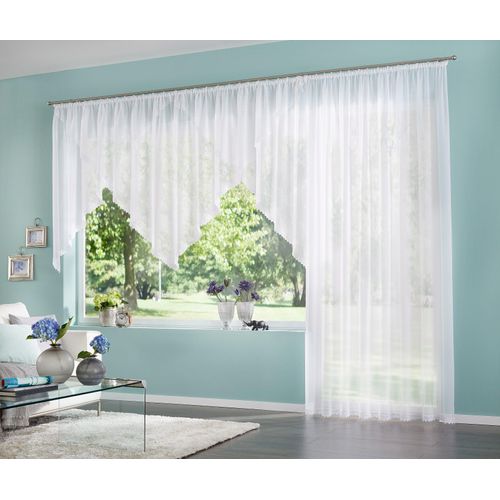 6920192999095 - Gardine MY HOME Missy Gardinen Gr 100 cm Kräuselband 300 cm weiß Fertiggardine Fertigstore Gardine Gardinenstore Langstore Kräuselband Vorhang Fertiggardine Store transparent