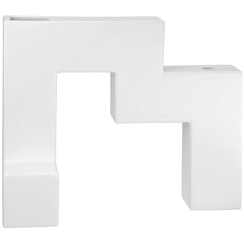 4063387344095 - Tischvase GILDE Kerzenleuchter-Vase Patras weiß B28cm H23cm T125cm Keramik Vasen