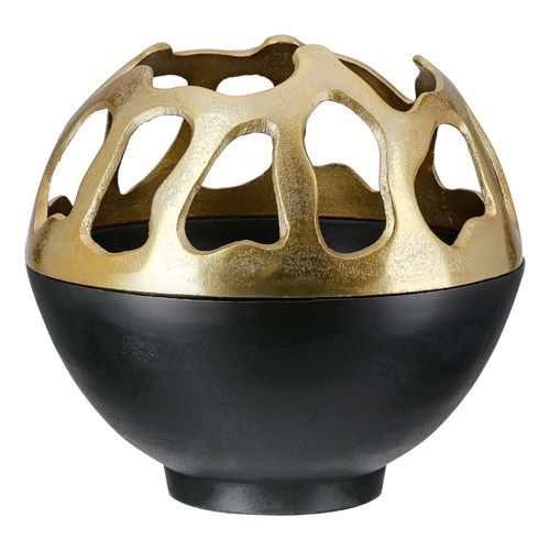 4063387577202 - Windlicht GILDE Windlicht Branca goldfarben  schwarz schwarz (goldfarben schwarz) B21cm H21cm T21cm Ø21cm Aluminium Kerzenhalter