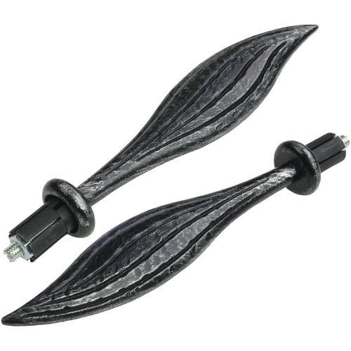 4016318008962 - Gardinenstangen-Endstück Endstück Endknopf Blatt Esperanca für 16 mm Stangen Gardinenstangenendstücke Gr 2 St silberfarben (silberfarben schwarz) Gardinenstangen-Endstück Gardinenstangen-Endstücke Gardinenstangenendstücke Endstück Endknopf