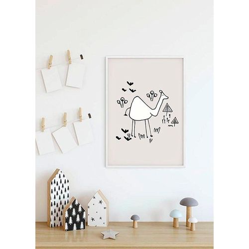 4055065154287 - Bild KOMAR Scribble Camel weiß (farbe bild(er) weiß) B40cm H50cm Holz Papier Bilder Wandbild zur Dekoration - ohne Rahmen
