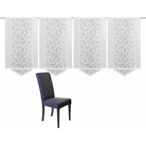 4056751153218 - Schiebegardine HOME WOHNIDEEN JENNA Gardinen weiß Fertiggardine Flächenvorhang Gardine Plissee Sonnenschutz-Plissee nach Räumen Schiebevorhang Jacquard Set inkl Befestigungszubehör