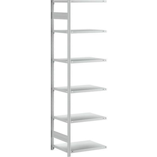 4255821501533 - eurokraft pro Lager-Steckregal RAL 7035 Bauart leicht Regalhöhe 2500 mm einseitig Bodentiefe 600 mm Anbauregal 4255821501533 - eurokraft pro Lager-Steckregal RAL 7035 Bauart leicht Regalhöhe 2500 mm einseitig Bodentiefe 600 mm Anbauregal