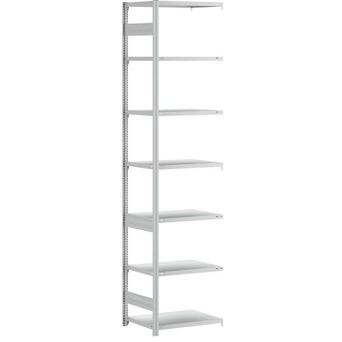 4255821501809 - eurokraft pro Lager-Steckregal RAL 7035 Bauart leicht Regalhöhe 3000 mm doppelseitig Bodentiefe 600 mm Anbauregal