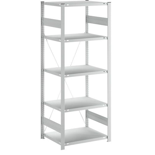 4255821502141 - eurokraft pro Lager-Steckregal RAL 7035 Bauart mittelschwer Regalhöhe 2000 mm einseitig Bodentiefe 600 mm Grundregal 4255821502141 - eurokraft pro Lager-Steckregal RAL 7035 Bauart mittelschwer Regalhöhe 2000 mm einseitig Bodentiefe 600 mm Grundregal