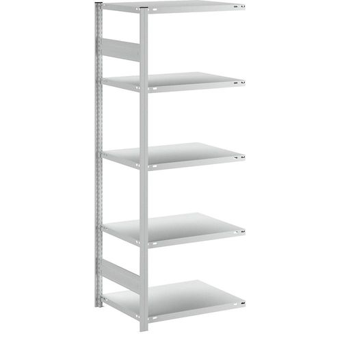 4255821501243 - eurokraft pro Lager-Steckregal RAL 7035 Bauart mittelschwer Regalhöhe 2000 mm einseitig Bodentiefe 600 mm Anbauregal