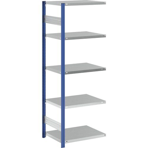 4255821500758 - eurokraft pro Lager-Steckregal RAL 5010 Bauart leicht Regalhöhe 2000 mm B 750 mm Bodentiefe 600 mm Anbauregal