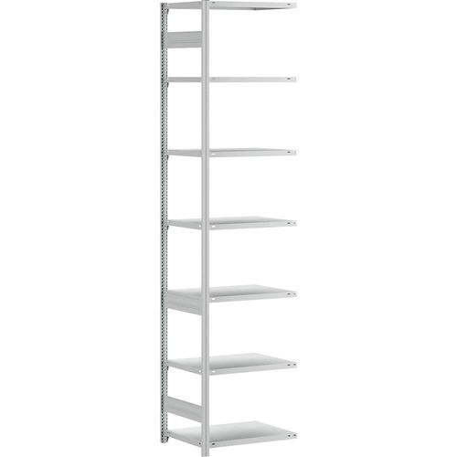 4255821501830 - eurokraft pro Lager-Steckregal RAL 7035 Bauart leicht Regalhöhe 3000 mm einseitig Bodentiefe 600 mm Anbauregal