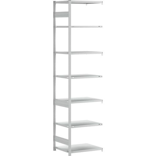 4255821501816 - eurokraft pro Lager-Steckregal RAL 7035 Bauart mittelschwer Regalhöhe 3000 mm doppelseitig Bodentiefe 600 mm Anbauregal