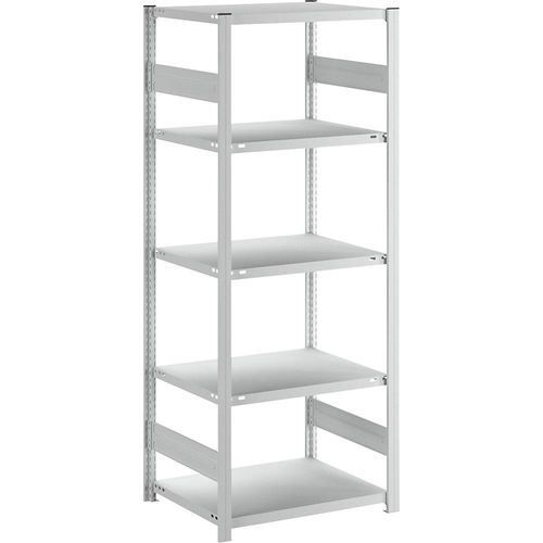 4255821502110 - eurokraft pro Lager-Steckregal RAL 7035 Bauart mittelschwer Regalhöhe 2000 mm doppelseitig Bodentiefe 600 mm Grundregal