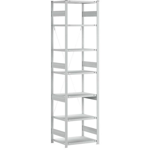 4255821502752 - eurokraft pro Lager-Steckregal RAL 7035 Bauart schwer Regalhöhe 3000 mm Fachlast 2100 kg Bodentiefe 600 mm Grundregal