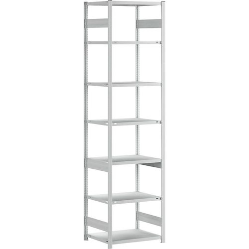 4255821502714 - eurokraft pro Lager-Steckregal RAL 7035 Bauart mittelschwer Regalhöhe 3000 mm doppelseitig Bodentiefe 600 mm Grundregal