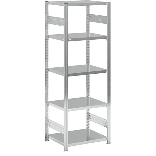 4255821503919 - eurokraft pro Lager-Steckregal verzinkt Bauart mittelschwer Regalhöhe 2000 mm doppelseitig Bodentiefe 600 mm Grundregal