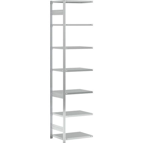 4255821503643 - eurokraft pro Lager-Steckregal verzinkt Bauart mittelschwer Regalhöhe 3000 mm einseitig Bodentiefe 600 mm Anbauregal