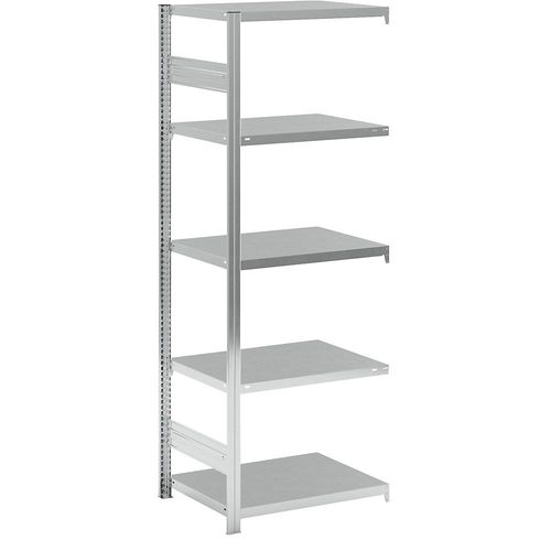 4255821503018 - eurokraft pro Lager-Steckregal verzinkt Bauart mittelschwer Regalhöhe 2000 mm doppelseitig Bodentiefe 600 mm Anbauregal