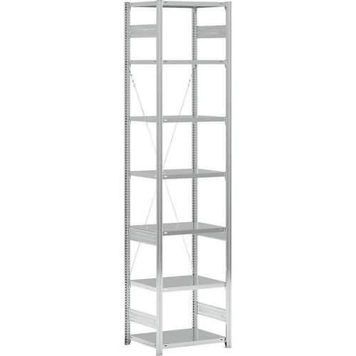 4255821504541 - eurokraft pro Lager-Steckregal verzinkt Bauart mittelschwer Regalhöhe 3000 mm einseitig Bodentiefe 600 mm Grundregal