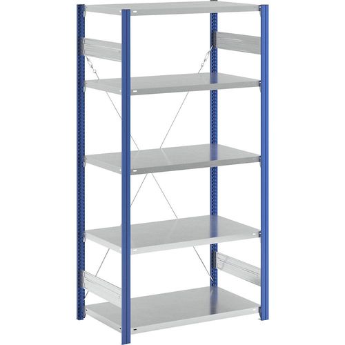 4061753028969 - eurokraft pro Lager-Steckregal Regalständer blau HxB 2000 x 1000 mm Boden lichtgrau Grundregal Tiefe 600 mm