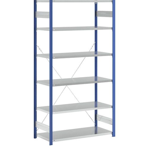 4061753029201 - eurokraft pro Lager-Steckregal Regalständer blau HxB 2500 x 1300 mm Boden lichtgrau Grundregal Tiefe 600 mm