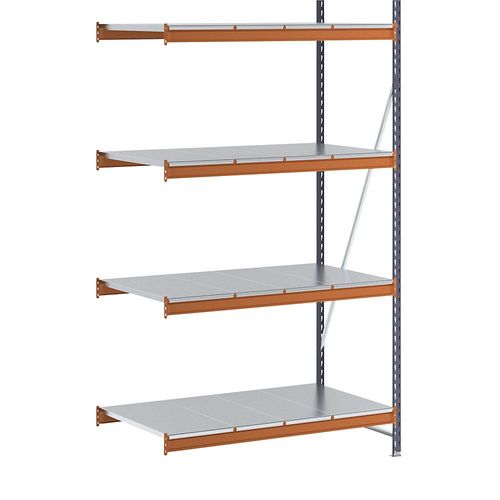 4061753273130 - Weitspannregal Feldlast 1600 kg mit Stahlblechböden HxBxT 2500 x 1400 x 800 mm Anbauregal kaiserkraft