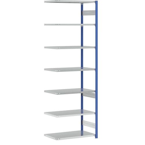 4250623788731 - eurokraft pro Lager-Steckregal Regalständer blau HxB 3000 x 1000 mm Boden lichtgrau Anbauregal Tiefe 600 mm