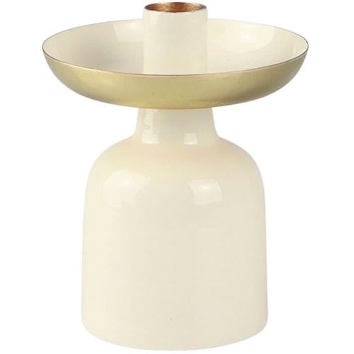 4056422303980 - Kerzenständer AM DESIGN aus Metall weiß H10cm Ø10cm Metall Kerzenhalter Stabkerzenhalter