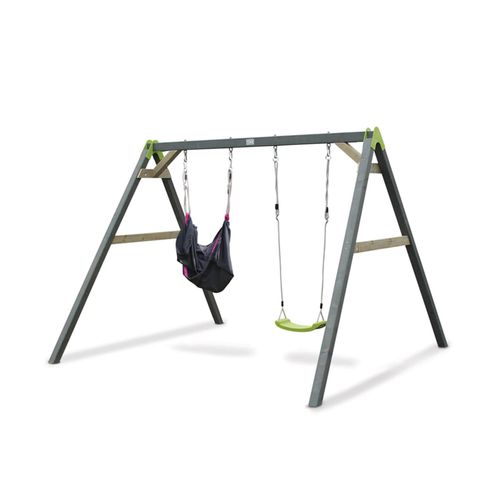 8718469465835 - Aksent Doppelschaukel + Swingbag Schwarz Rosa 8718469465835 - Aksent Doppelschaukel + Swingbag Schwarz Rosa