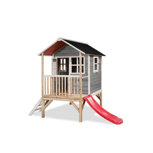 8720088268841 - Exittoys - Exit Holz Spielhaus Loft 300 Grau 185x260x225 cm
