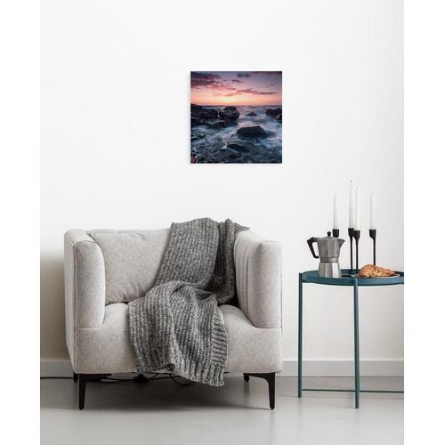 4055065031632 - Leinwandbild Keilrahmenbild - Calm Current - Größe 30 x 30 cm Baum Berge Blumen Blätter Foto Jahreszeiten Landschaft Meer Natur Palmen Strand (Packung 1 St) 30x30 cm (Breite x Höhe) Keilrahmenbild bunt