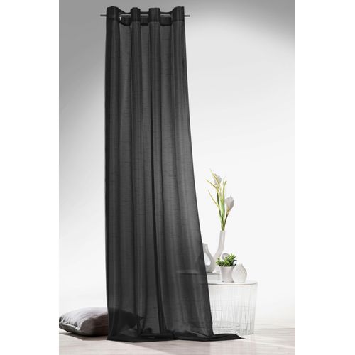 4005385140392 - Vorhang WECKBRODT Klara Gr 1 grau (anthrazit) B140cm H245cm Polyester Gardinen Ösenschal Gardine halbtransparent Wildseiten - Optik