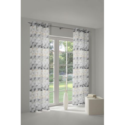 4004567404055 - Vorhang WIRTH Berlare grau (hellgrau2) B132cm H145cm Jacquard Baumwolle Polyester Gardinen nach Maß