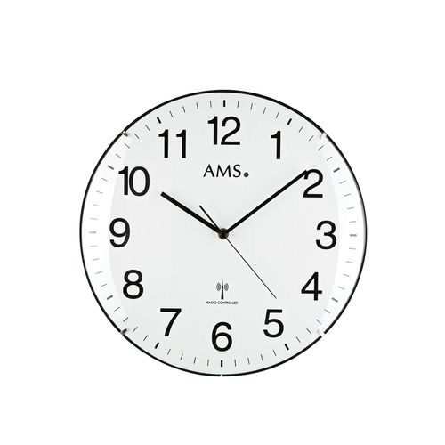 4037445152151 - Funkwanduhr AMS F5960 Wanduhren Gr Ø 32cm weiß Wanduhr Ø 32 cm gute Ablesbarkeit Schlafzimmer Wohnzimmer Küche