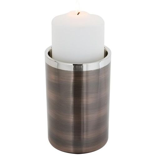 4042911441714 - Kerzenhalter FINK VITO Weihnachtsdeko braun (bronzefarben silberfarben) H15cm Ø10cm Edelstahl Kerzenhalter aus Edelstahl im modernen Design 4042911441714 - Kerzenhalter FINK VITO Weihnachtsdeko braun (bronzefarben silberfarben) H15cm Ø10cm Edelstahl Kerzenhalter aus Edelstahl im modernen Design