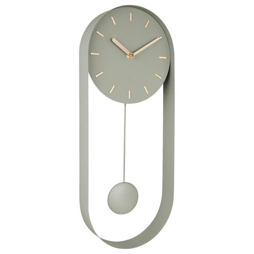 8714302696664 - Wanduhr Penndulum Charm  Grün  Metall  20x50x5 cm  Dekoration Uhren Wanduhren