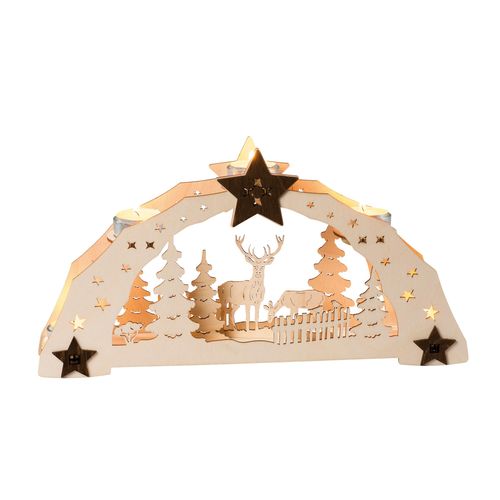 4262426480347 - Teelichthalter SAICO ORIGINAL Waldmotiv natur B38cm H20cm T7cm Holz teilmassiv Kerzenhalter BxHxT 38x20x7 cm 4262426480347 - Teelichthalter SAICO ORIGINAL Waldmotiv natur B38cm H20cm T7cm Holz teilmassiv Kerzenhalter BxHxT 38x20x7 cm