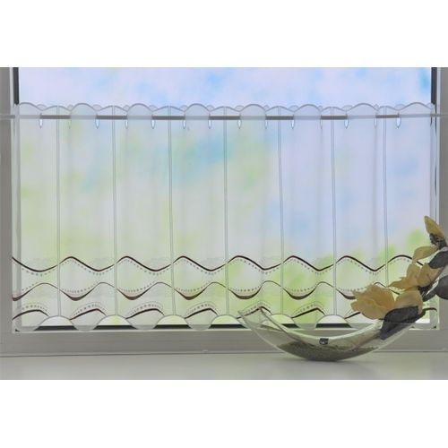4028298306365 - Scheibengardine STICKEREIEN PLAUEN Welle Gr 1 rot (bordeaux weiß) B95cm H50cm Voile Polyester Gardinen 4028298306365 - Scheibengardine STICKEREIEN PLAUEN Welle Gr 1 rot (bordeaux weiß) B95cm H50cm Voile Polyester Gardinen