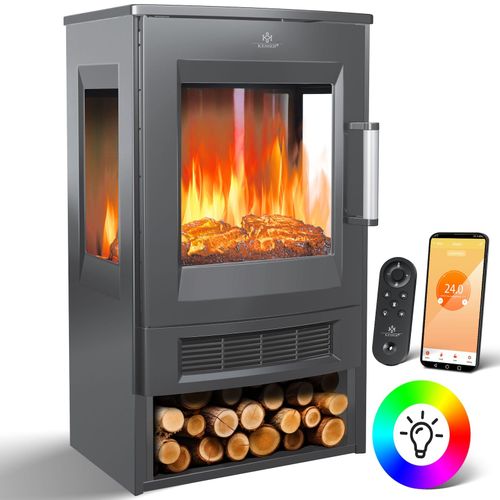 4255598361309 - KESSER® Elektrokamin mit Heizung Panorama-Sichtfenster Heizlüfter 9 LED-Flammeneffekt Farbmodi Fernbedienung WiFi App 900 1800W Kaminfeuer elektrisch Elektro Kamin mit Thermostat Heizfunktion Timer 4255598361309 - KESSER® Elektrokamin mit Heizung Panorama-Sichtfenster Heizlüfter 9 LED-Flammeneffekt Farbmodi Fernbedienung WiFi App 900 1800W Kaminfeuer elektrisch Elektro Kamin mit Thermostat Heizfunktion Timer