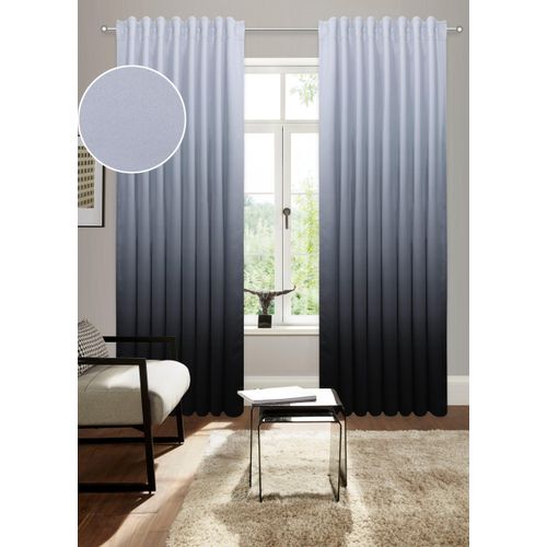 4068223956869 - Verdunkelungsvorhang BRUNO BANANI Clemton Gr 1 anthrazit B130cm H145cm Polyester Polyester Gardinen Verdunkelung Schutz Privatsphäre blickdichter Vorhang Farbverlauf