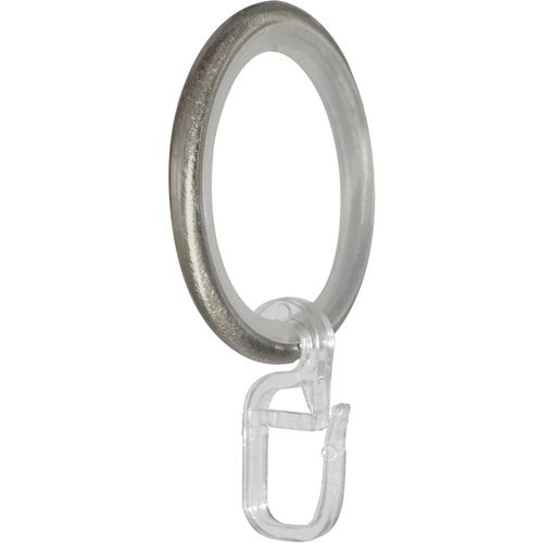 9002777124454 - Gardinenring GARESA Ring mit Haken Gardinenbefestigungen Gr 20 St silberfarben (mattnickelfarben) Gardinenringe für Durchmesser bis 20mm einfache Montage