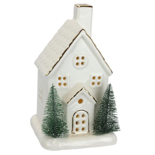 4019844813215 - LED-Dekofigur IGEA LED-Haus weiß B11cm H20cm Porzellan Dekofiguren Dekoobjekt LED batteriebetrieben Weiß Gold Weihnachtsdeko 4019844813215 - LED-Dekofigur IGEA LED-Haus weiß B11cm H20cm Porzellan Dekofiguren Dekoobjekt LED batteriebetrieben Weiß Gold Weihnachtsdeko