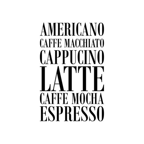 4049009594536 - Wanddekoobjekt QUEENCE Kaffee Cappucino Expresso  Wanddekoobjekte Gr B H T 30 cm x 45 cm x 01 cm Spruch-Schriftzug-Variationen von Kaffee schwarz (schwarz weiß) Wanddekoration Wanddekoobjekte Schriftzug auf Stahlblech